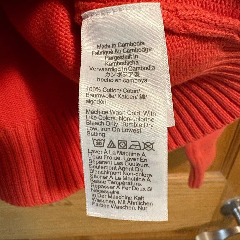 J. Crew Heritage Cotton Crewneck Sweater Heather Geranium Heavy Knit Men’s Med M